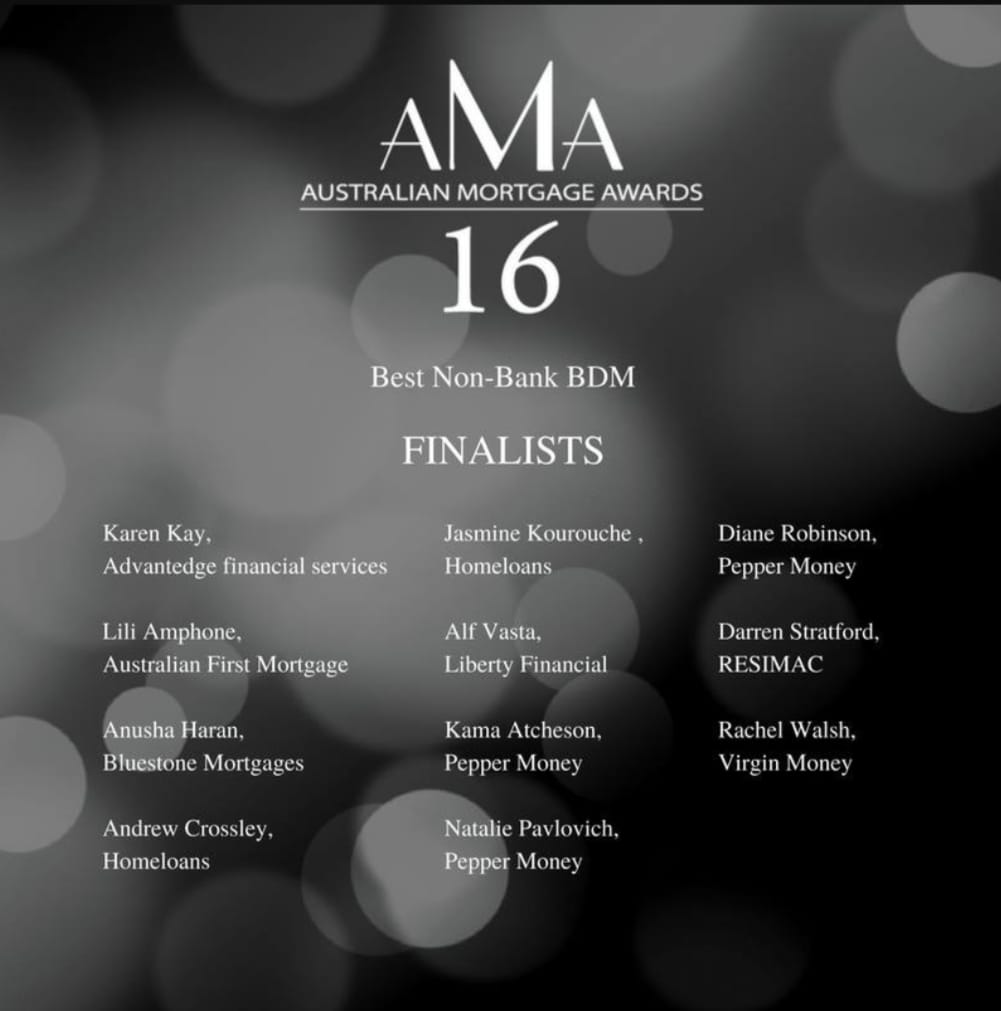 Australian Mortgage Awards 2016 Best Non-Bank BDM finalist announcement